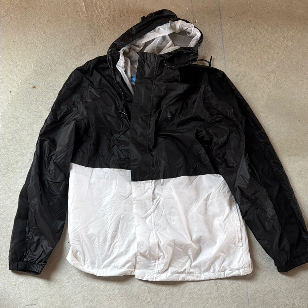 Black and White Adidas Hooded Windbreaker
